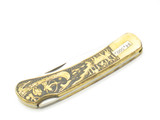Vintage 1970s Compass Wild West Seizo Imai Seki Japan Brass 4" Lockback Knife