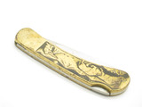 Vintage 70s Compass Wild West Seizo Imai Seki Japan Brass 4.75" Lockback Knife