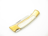 Vintage Olsen OK 152 Seki Japan Seizo Imai Brass & Bone 4.25" Lockback Knife
