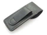 Vtg Tasco Folding Hunter Lockback Pocket Knife Sheath Black Leather
