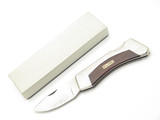 Vintage 70s Valor Seki Japan Seizo Imai Metal & Wood Lockback 3.75" Pocket Knife