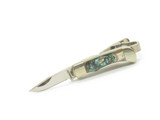 Vtg '80s Parker Seki Japan Tie Bar Clip Miniature Abalone Folding Pocket Knife