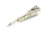 Vtg '80s Parker Seki Japan Tie Bar Clip Abalone Miniature Folding Pocket Knife