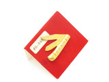 Vtg '80s Japanese Seki Japan 1.37" Gold Metal Mini Tie Tack Hat Pin Pocket Knife