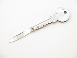 Vintage '80s LuckySon Key Shape Seki Japan Silver Folding Novelty Pocket Knife