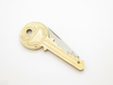 Vintage 1980s 2.5" Key Shape Seki Japan Gold Tone Folding Novelty Pocket Knife