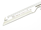 Vintage 1970s Seki Japan Stainless Ruler Multi Tool Letter Opener in Box
