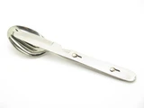 Vintage 1970s Seki Japan 6.75" Stainless Mess Kit Utensil Set Spoon Fork Knife