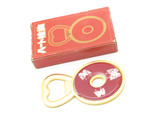 Vintage 1970s Japan 3.25" Japanese Gold Red Butterfly Coin Bottle Opener