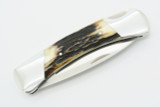 Vtg Pre-84 Script Buck 500 Duke Sambar Stag Folding Lockback Pocket Knife Mint