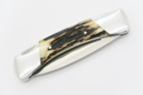 Vtg Pre-84 Script Buck 500 Duke Sambar Stag Folding Lockback Pocket Knife Mint