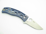 Spyderco PITS C192TIBLP Blue Titanium N690Co Folding Pocket Knife