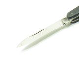 Vtg 1970s Explorer Seki Japan 3.25" Stainless Black Handle Folding Pocket Knife