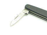 Vtg 1970s Explorer Seki Japan 3.25" Stainless Black Handle Folding Pocket Knife