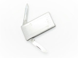 Vintage 1970s Explorer Seki Japan 2" Stainless Folding Money Clip Pocket Knife