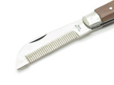 Vintage 1950s Seki Japan 4" Serrated Stainless Wood Handle Folding Pocket Knife