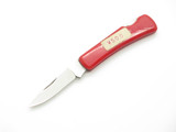 Vtg 1970s Prototype Seki Japan 2.75" Red Handle Folding Pocket Lockback Knife