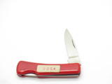 Vtg 1970s Prototype Seki Japan 2.75" Red Handle Folding Pocket Lockback Knife