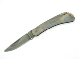 Vtg 1980s Seki Japan 3" Black Stainless Folding Lockback Pocket Knife