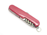 Vintage 1970s Seki Japan 3.5" Red Multi Tool Folding Pocket Camp Knife
