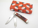 2015 Case XX 6254 Old Red Bone Trapper Folding Pocket Knife Antique Stamp