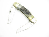 Vtg 1980s Frost Cutlery Imai Seki Japan 4" Texas 2 Bld Bone Folding Pocket Knife