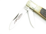 Vintage 1980s Parker Cut Co. Imai Seki Japan 4" Stag Handle Folding Pocket Knife