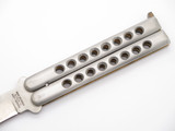 Vintage 1980s Dragon-lock 11-475 Tak Fukuta Seki Japan Stainless 4.5" Folding Balisong Butterfly Knife (Tight)