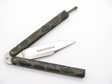 Vintage 1980s Winchester Tak Fukuta Seki Japan Camouflage 4-5/8" Folding Balisong Butterfly Knife