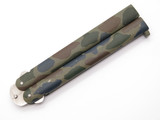Vintage 1980s Winchester Tak Fukuta Seki Japan Camouflage 4-5/8" Folding Balisong Butterfly Knife