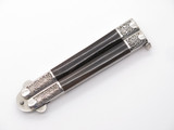 Vintage 1980s Virginia Tak Fukuta Handmade Seki Japan Buffalo Horn Handle Folding Balisong Butterfly Knife