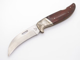 Vtg Frost Tak Fukuta Seki Japan 5.2" Wood Hawkbill Eagle Folding Lockback Knife