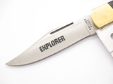 Vtg 1970s Explorer Tak Fukuta Seki Japan Two Blade Folding Hunter Lockback Knife