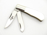 Vtg Parker Seki Japan 2 Blade Baby Trapper Pearl MOP Folding Pocket Knife