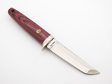 Vtg 1980s Frost Red Mini Tanto Tak Fukuta Seki Japan Fixed 3.1" Blade Knife