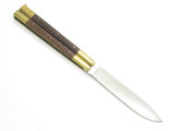 Vintage Filipino Balisong 6" Jigged Bone Handle Brass Bolster Folding Butterfly Knife