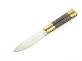 Vtg Filipino Balisong 4.75" Jigged Wood Handle Brass Bolsters Folding Butterfly Knife