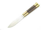Vintage Filipino Balisong 4.87" Brass Bolster Jigged Wood Handle Folding Butterfly Knife