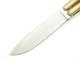 Vintage Filipino Balisong 4.87" Brass Bolster Jigged Wood Handle Folding Butterfly Knife