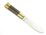 Vintage Filipino Balisong 4.87" Brass Bolster Jigged Wood Handle Folding Butterfly Knife