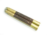 Vintage Filipino Balisong 4.87" Brass Bolster Jigged Wood Handle Folding Butterfly Knife