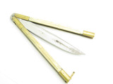 Vintage WWII Era Filipino Balisong 7" Brass Jigged Bone Handle Folding Butterfly Knife