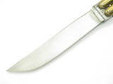 Vintage Filipino Balisong 6" Brass Bolster Stag Bone Handle Folding Butterfly Knife