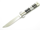 Vintage Filipino Balisong 6.12" Decorative Bird Buffalo Horn Handle Folding Butterfly Knife