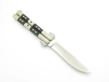 Vintage Filipino Balisong 6.12" Decorative Bird Buffalo Horn Handle Folding Butterfly Knife