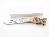 Vintage 1980 Taylor Cutlery Elk Seki Japan 3" Bone Folding Lockback Pocket Knife