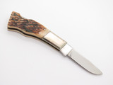 Vintage 1980 Taylor Cutlery Elk Seki Japan 3" Bone Folding Lockback Pocket Knife