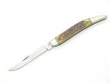 Vtg 1982 Queen Cutlery Co. 60th Anniversary USA Bone 4.25" Folding Pocket Knife