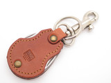 Vtg SOG Specialty Attache Tan Leather Seki Japan Folding Pocket Knife Ketchain