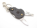 Vtg SOG Specialty Attache Black Leather Seki Japan Folding Pocket Knife Ketchain